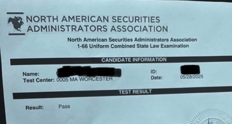Series 66 pass result