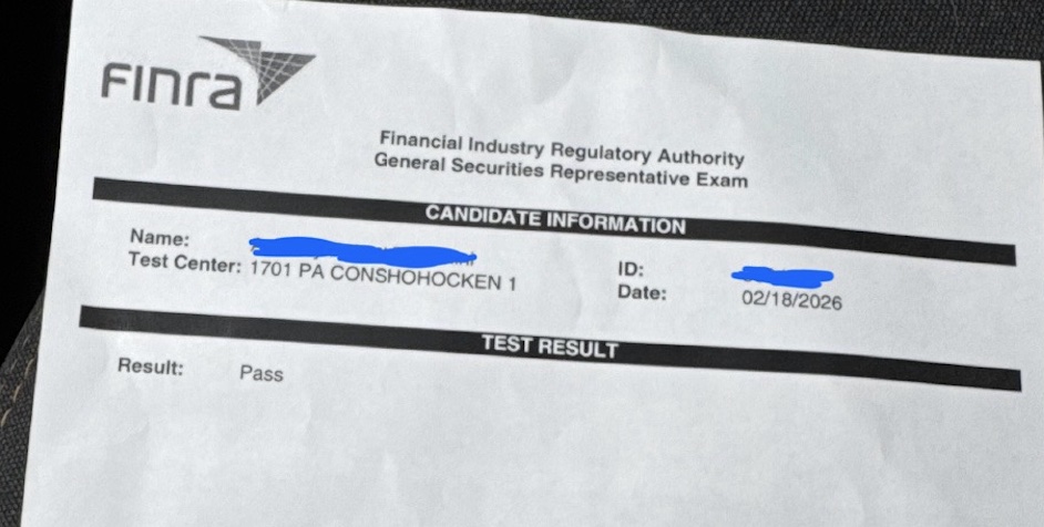 Series 7 pass result
