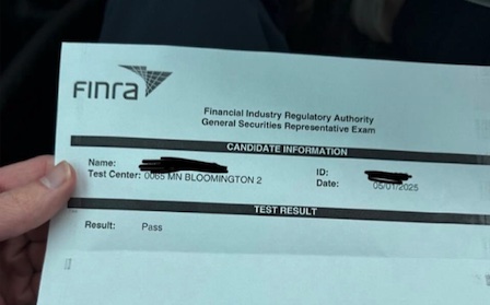 Series 7 pass result